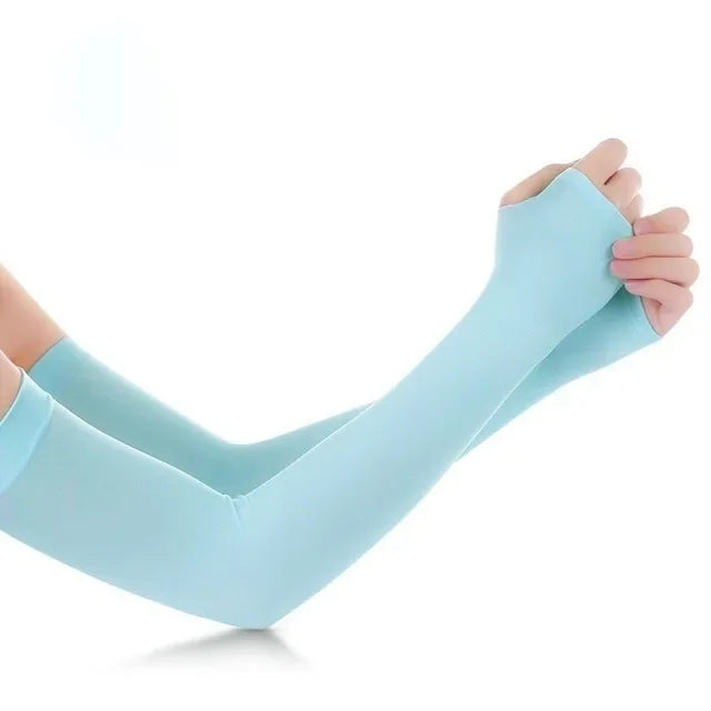 Arm Sleeves Warmers Sports Sleeve Sun UV Protection Hand Cover Cooling Warmer Running Fishing Cycling Ski Qme Sky Blue