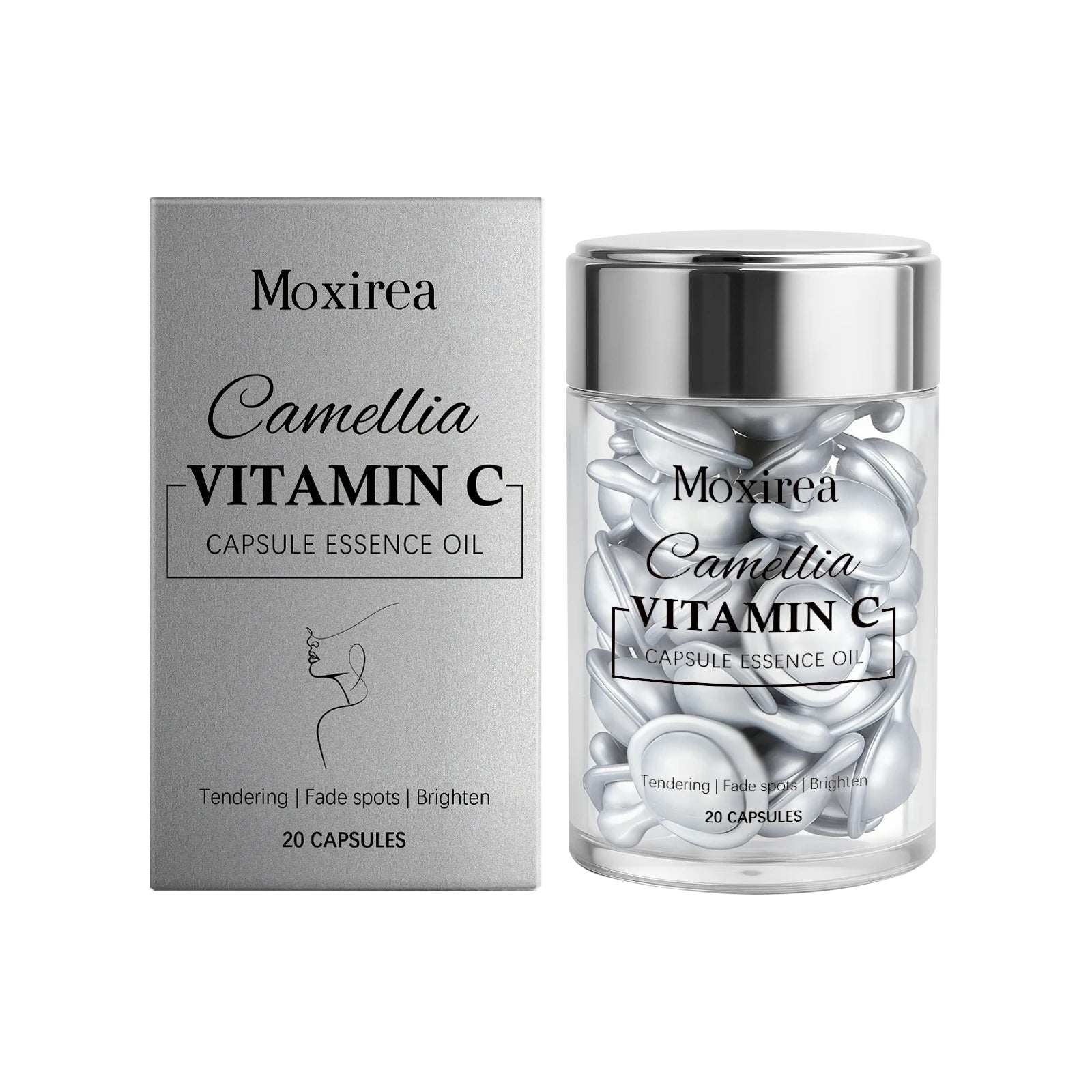 Vitamin C Face Serum Capsules Lighten Pigmentation Antioxidation Reduce Fine Lines Rejuvenate Skin Moisturize Facial Essence Oil Qme 20pcs Boxed
