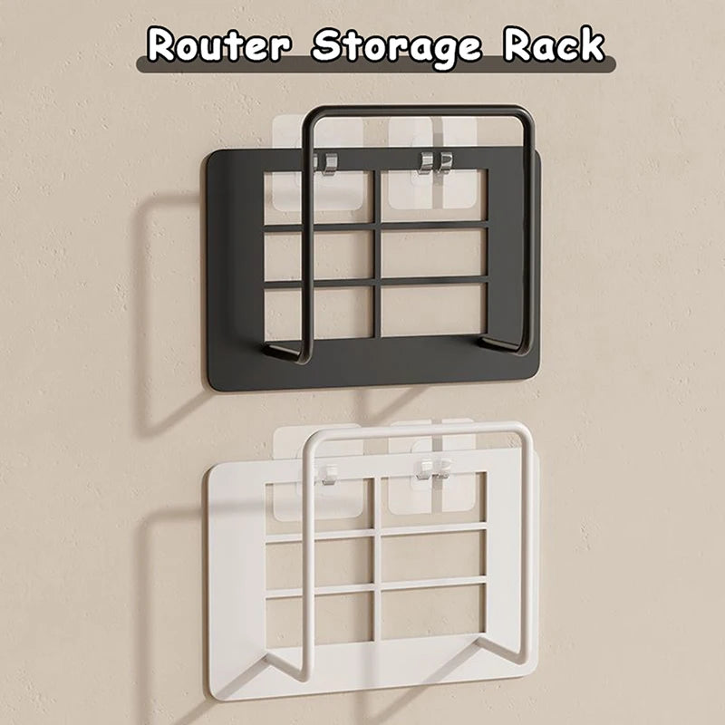 Wall-mounted Router Set-top Box Holder No-drill Multi-purpose Storage Qme