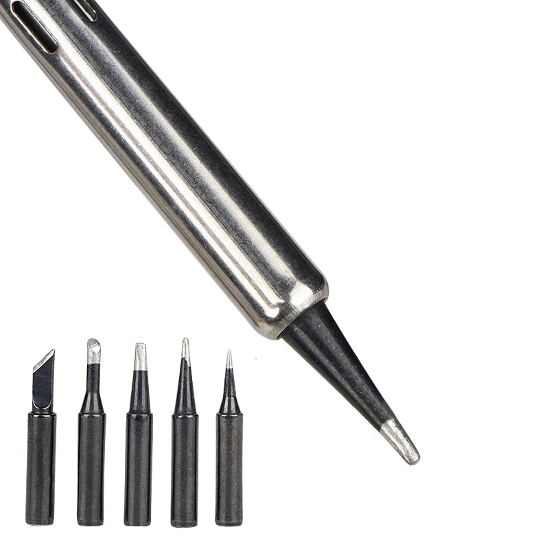 900M-T Series Copper Soldering Tips Set I B K 3C 2.4D Shapes Welding Iron Head for Electronic Repair Welding Maintenance Tools Qme