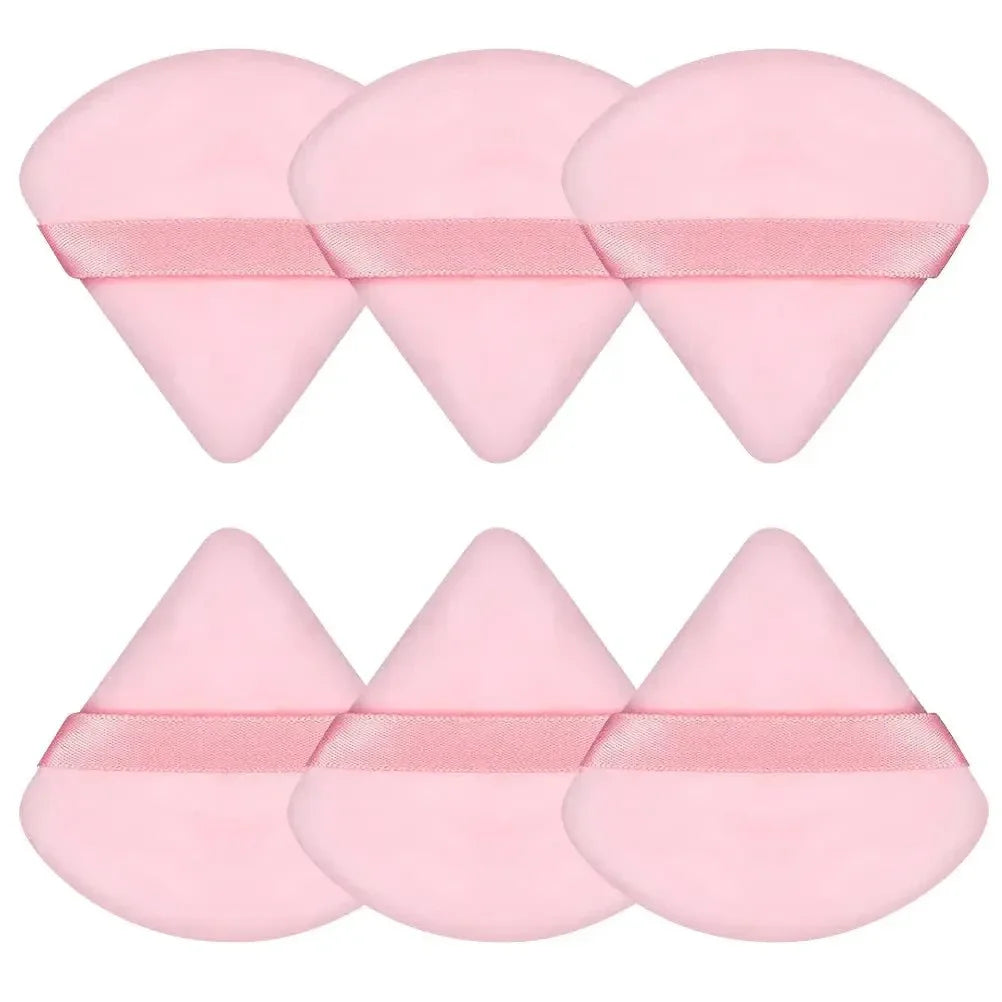  Soft Makeup Puff Hypoallergenic Precision Sponges Foundation Concealer Cruelty-free Finger Sponge Puff Beauty Makeup Tools Qme 6pcs-Pink