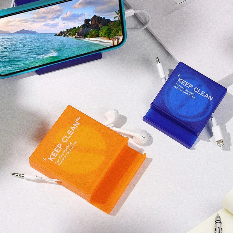 Retractable Phone Holder Charger Wire Storage Protector Portable Qme