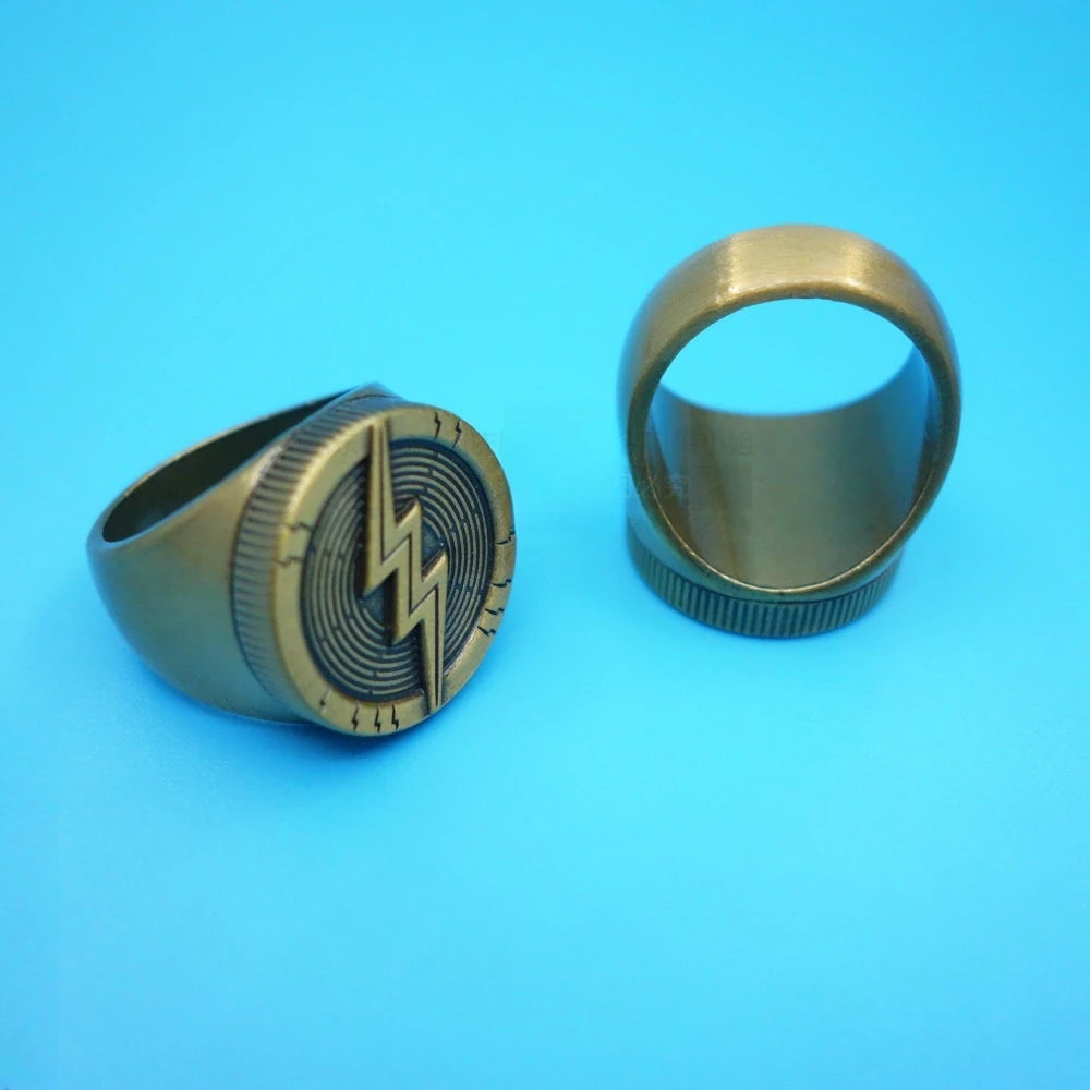 Lightning Metal Ring Cosplay Movie Superhero Adult Unisex Fashion Cool Popular Jewelry Halloween Finger Accessory Prop Qme