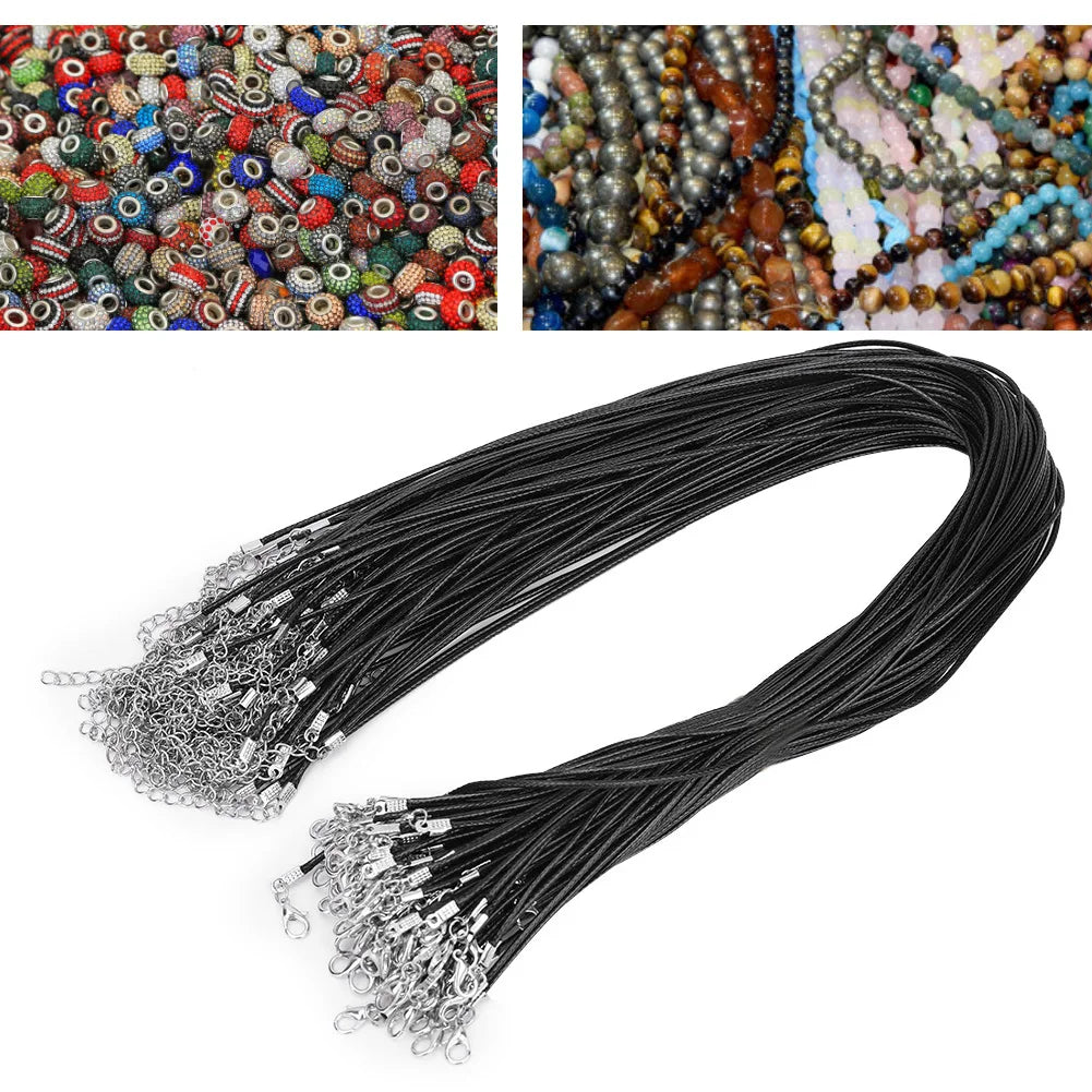 Leather Cord Leather Thread Lobster Clasp Wax Rope Waxed Thread Leather Cord Necklace DIY Jewelry Accessory Wax Rope Qme