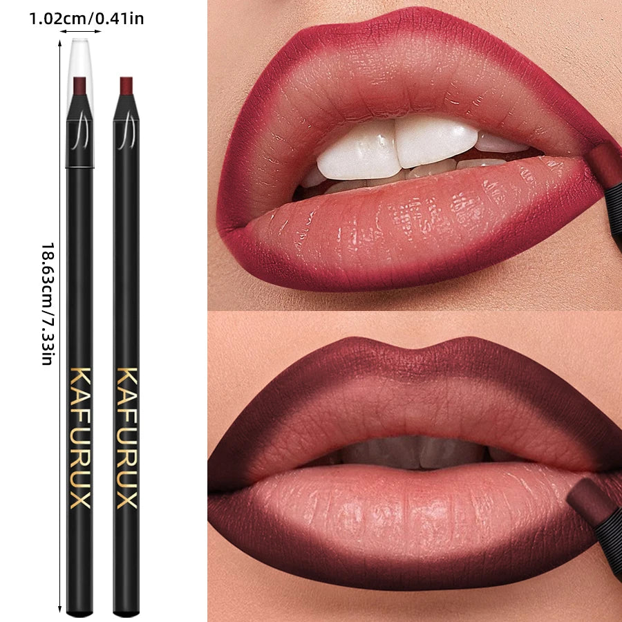 Waterproof Matte Lip Liner Contours Lips Shades Lipstick Long Lasting Qme