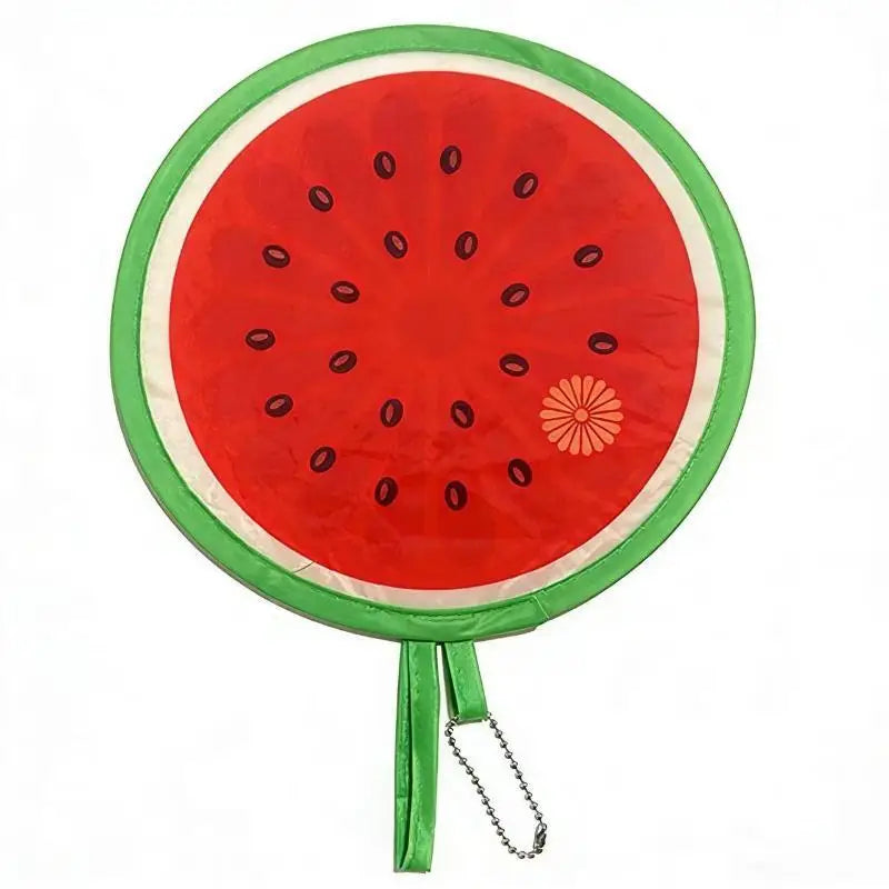 Portable Round Foldable Hand Fans Cartoon Foldable Design Handheld Folding Fan Round Shape Fruit Style Cooling Fans Qme F