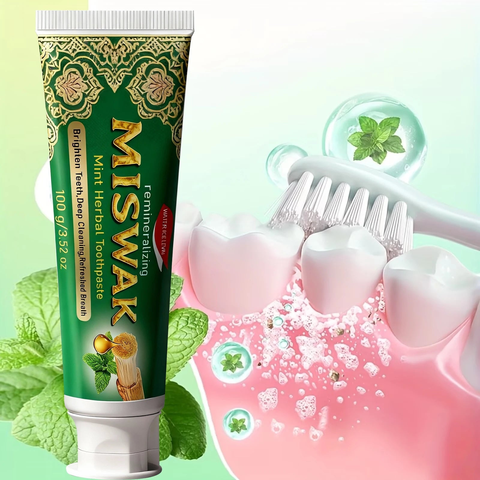 Hydroxyapatite Toothpaste, Deep Clean & Moisturizing with Vitamin C & Ceramide for Enamel Protection, Mint Fresh Breath Qme