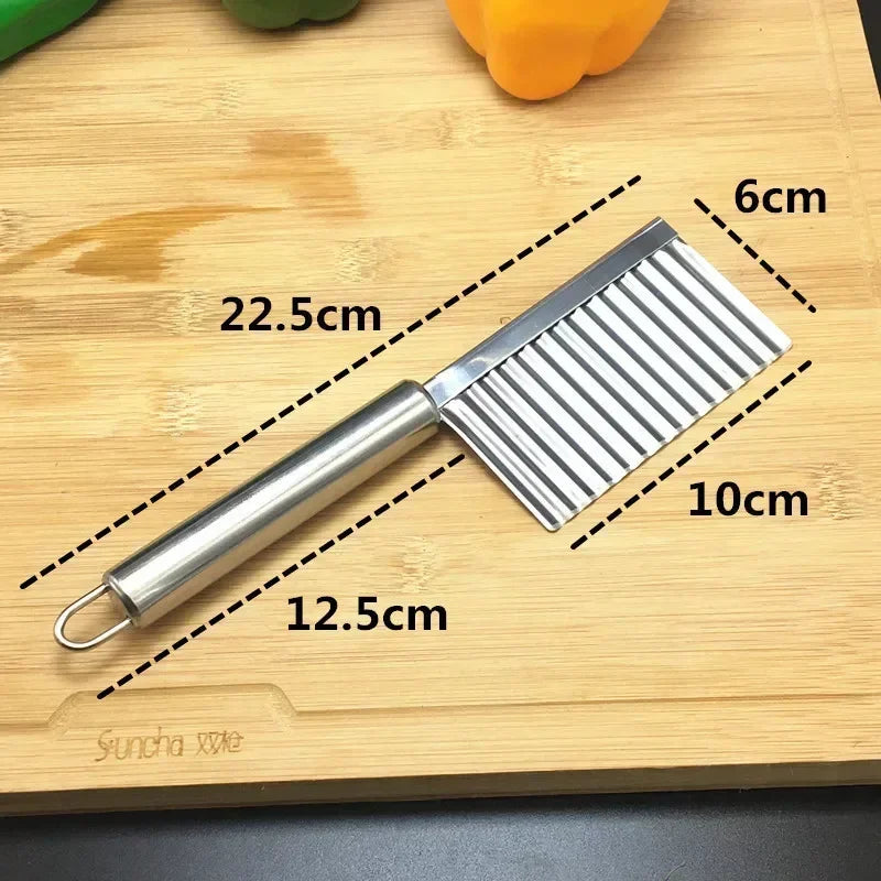 Stainless Steel Wave Potato Slicer Vegetable Cutter French Fries Qme