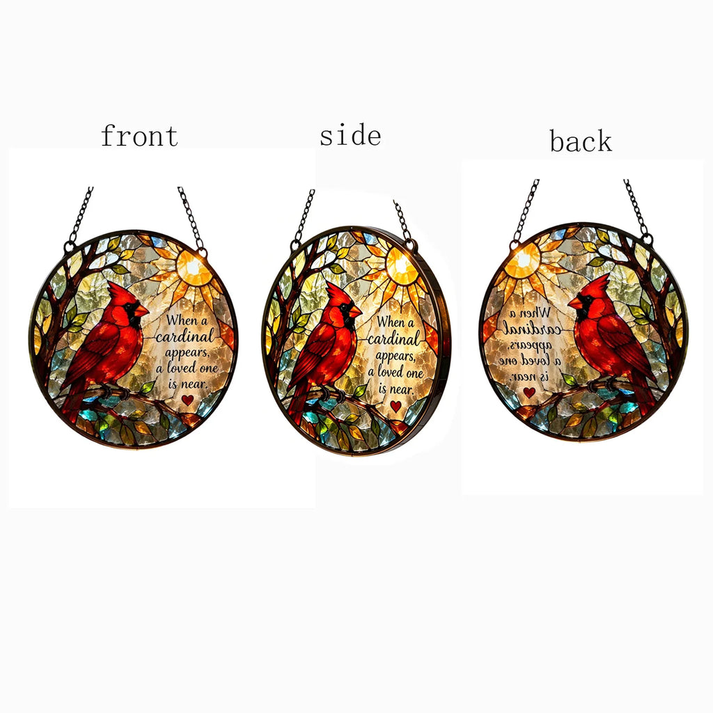 2D Acrylic Stained Glass Suncatcher Pendant Door Window Hanging Decoration with Sympathy Quote Holiday Party Gift Qme