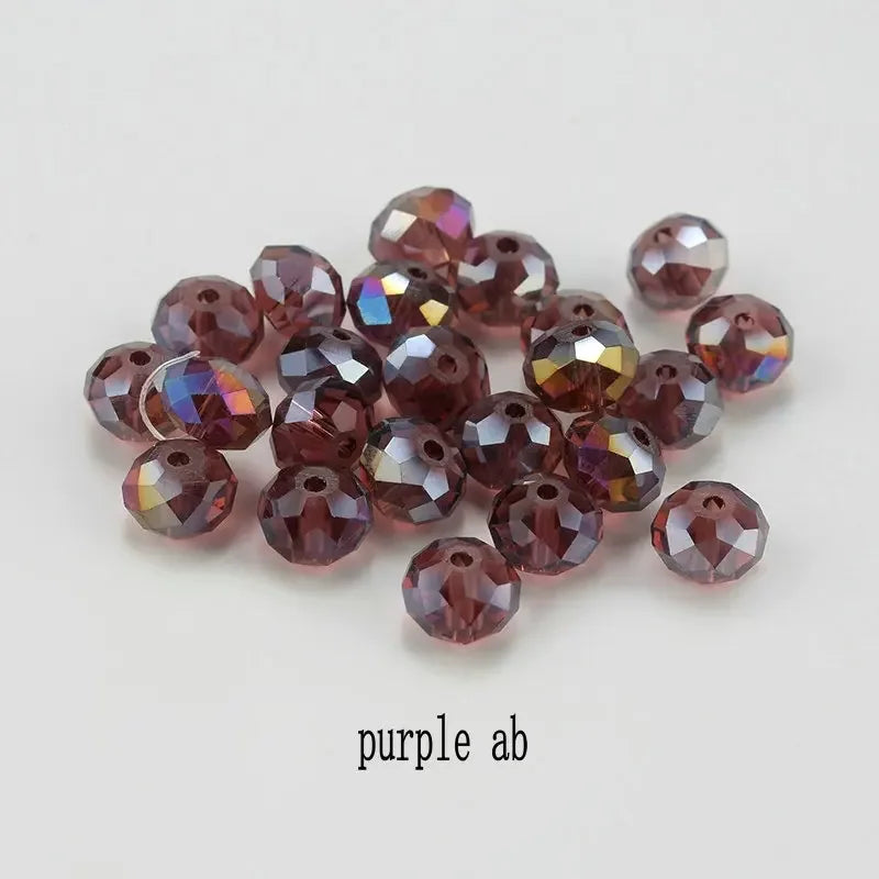 4mm glass beads plated Color faceted round crystal beads Jewelry beads for bracelet necklace Jewelry making DIY 150pcs Qme purple ab 4mm-150pcs