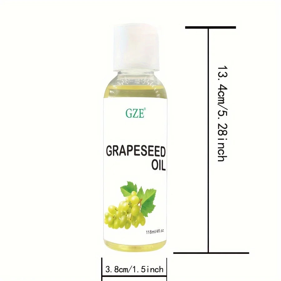 GZE Grapeseed Oil, Skin Care for Sensitive Skin, Light Silky Moisturizer for All Skin Type, Hair Strengthens Vegan Thickening Qme GZE129