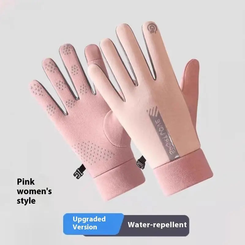1Pair Touchscreen Finger Winter Gloves Men Women-waterproof Thermal Qme 1 Pink