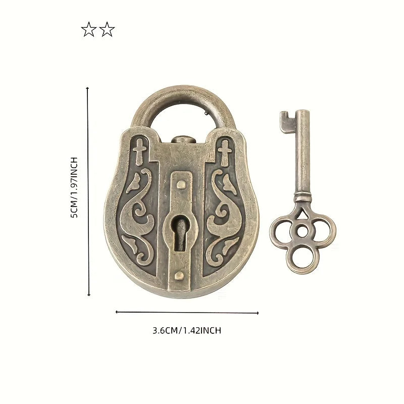 Vintage Alloy 1pc Puzzle Lock With Key - Antique Padlock Brain Teaser Magic Trick， Metal Trick Lock For General Entertainment Qme
