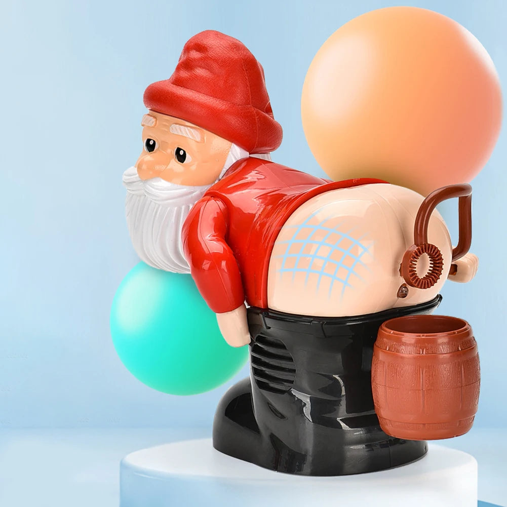 Christmas Santa Claus Bubble Blower with Music & Light Gnomes Farting Bubble Xmas Gift for Boys Girls(No Bubble Solution) Qme