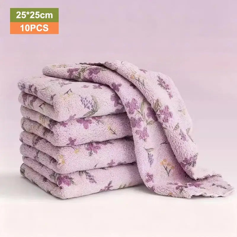 10pcs Microfiber Dish Cloths Multi Purpose Dishwashing Towels For Tableware Double Sided Cleaning Rags Tool Kitchen Accessories Qme A3