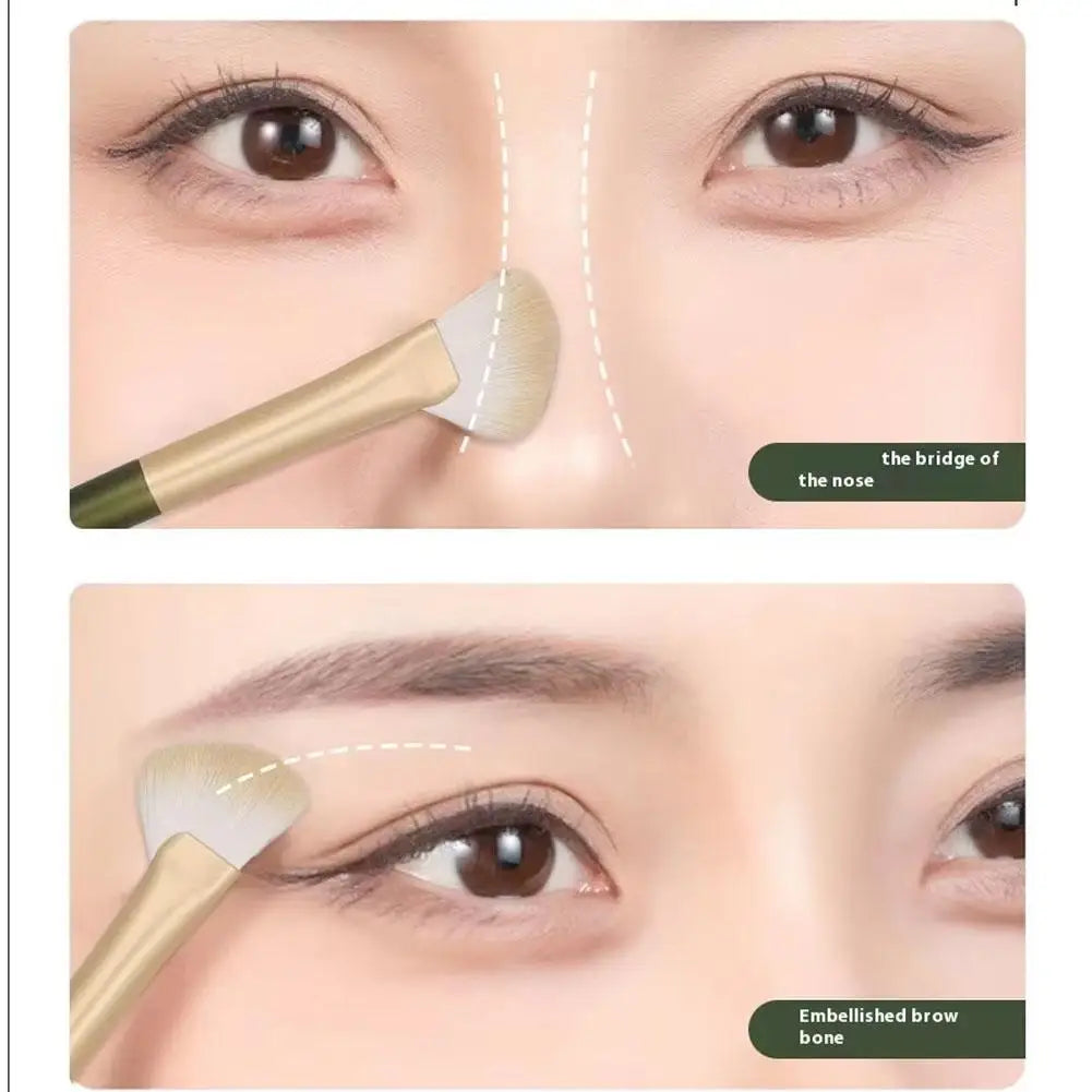 Flat Angled Half Fan-shape Nose Shadow Brushes Professional Soft Qme