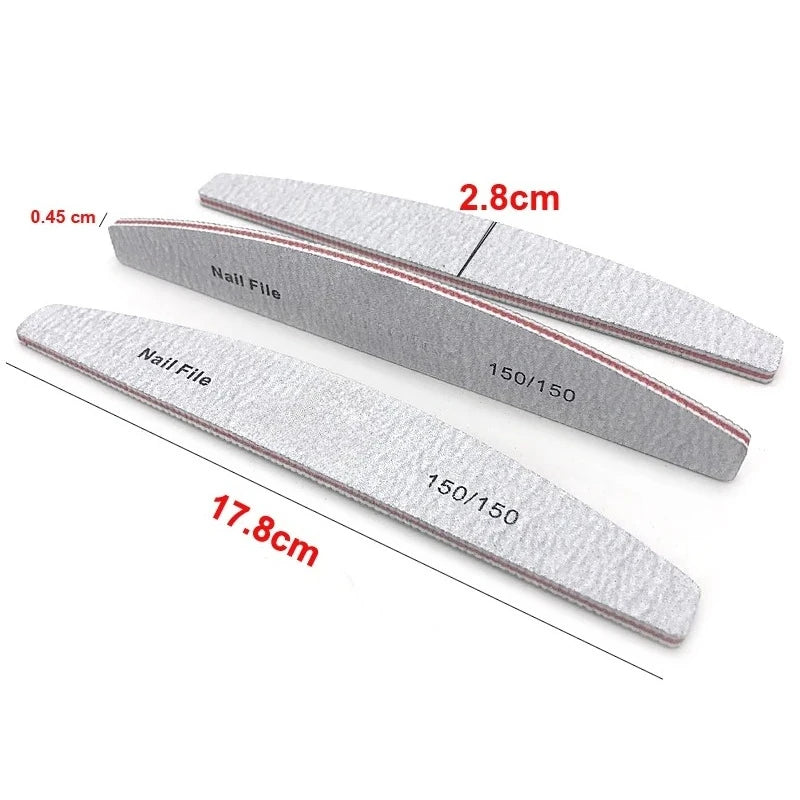5 Lot Nail File Mix 80 100 150 180 240 Grit Professional Sandpaper Qme