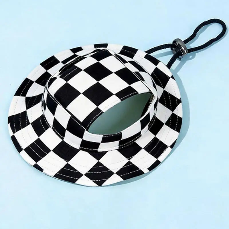 Summer Pet Cat Sun Hat Ear Holes Cute Kitten Fisherman Cap UV Qme B L