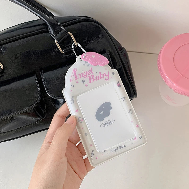 Sweet Angel Wings Card Cover Display Pendant Photocard Holder Small Qme
