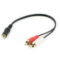 Universal RCA Cable 3.5mm Jack Stereo Audio Cable Female To 2RCA Male Socket To Headphone 3.5 AUX Y Adapter for DVD Amplifiers Qme black
