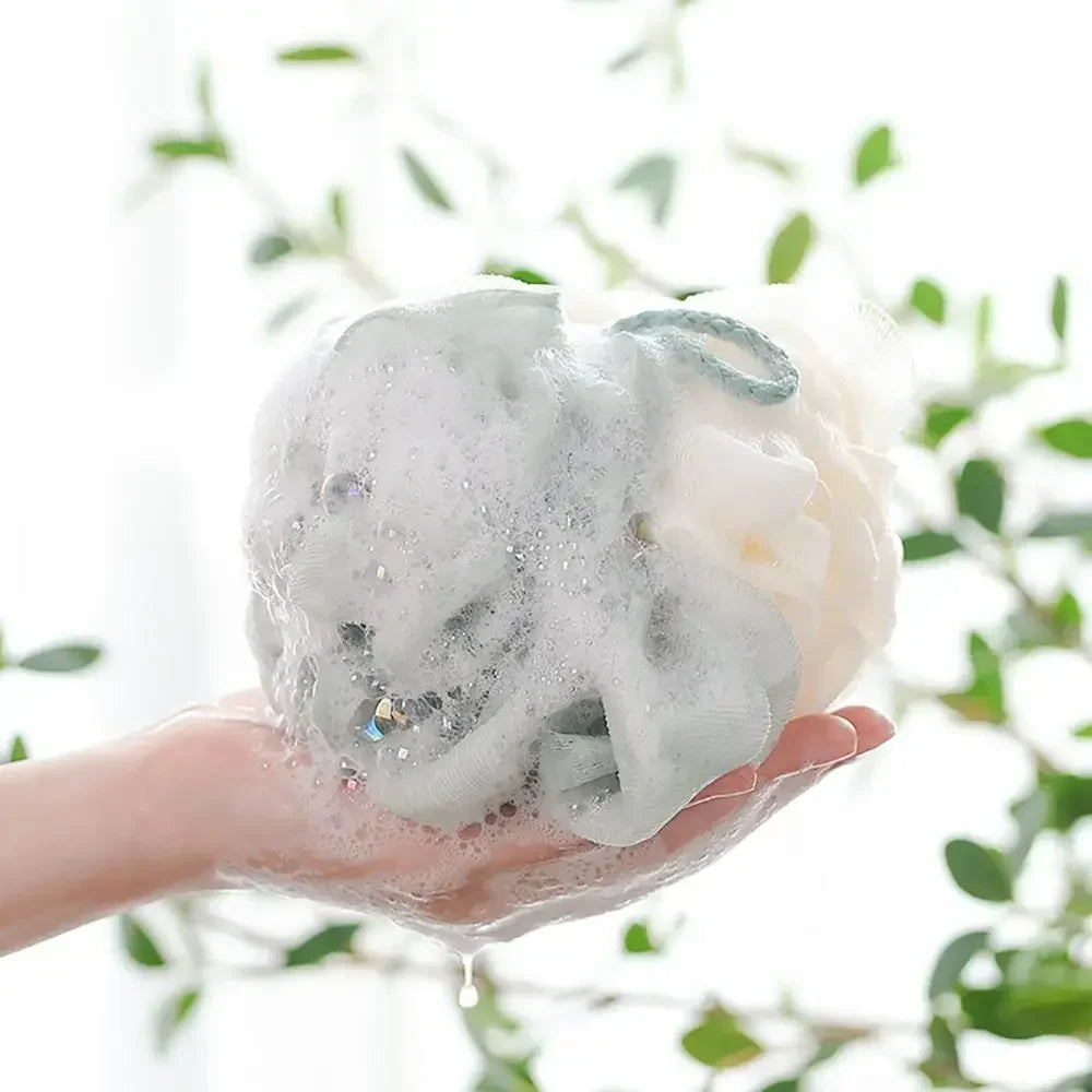 Soft Shower Mesh Foaming Sponge Body Scrub Exfoliating Back Brush Qme