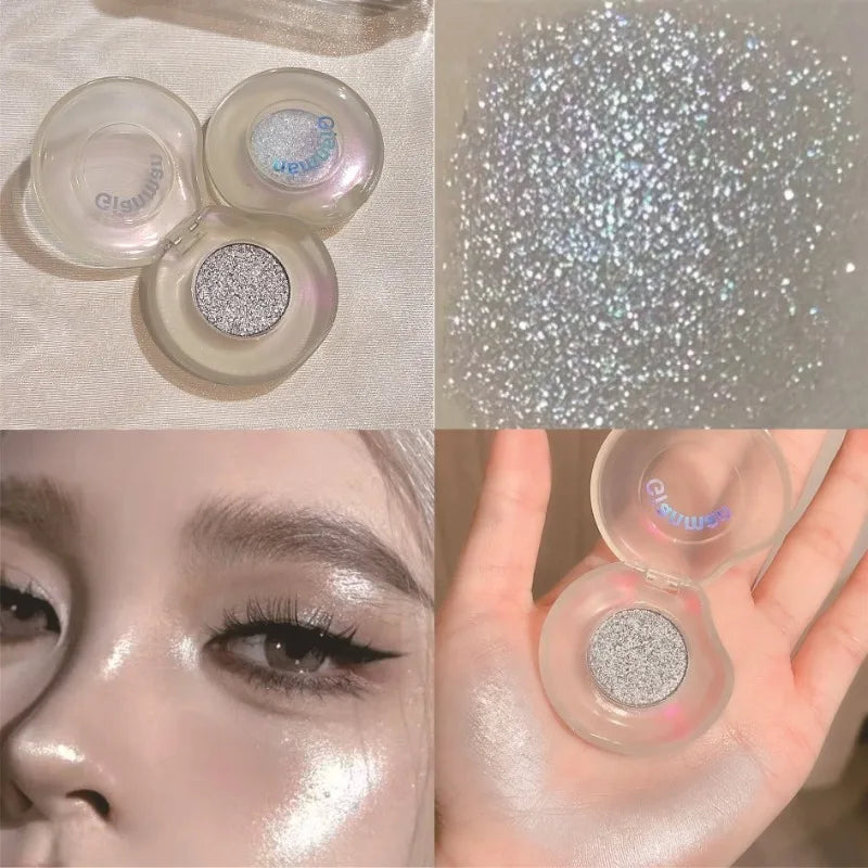 Diamond Monochrome Highlighter Contouring Palette Fine Flash Brighten Eyeshadow Orange Silver Natural Eye Shadow Makeup Cosmetic Qme