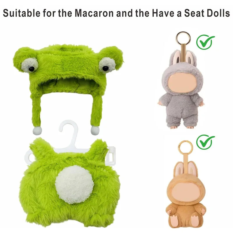 Labubu and any 10-17cm doll animal doll clothing, 17cm doll crochet cloth set, fashionable and cute doll clothing accessories Qme