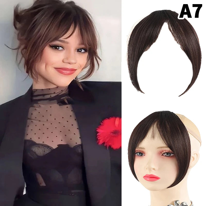 Natural Hair Wig Bangs Synthetic Fluffy Extensions Clip-on Hairpieces Qme A7