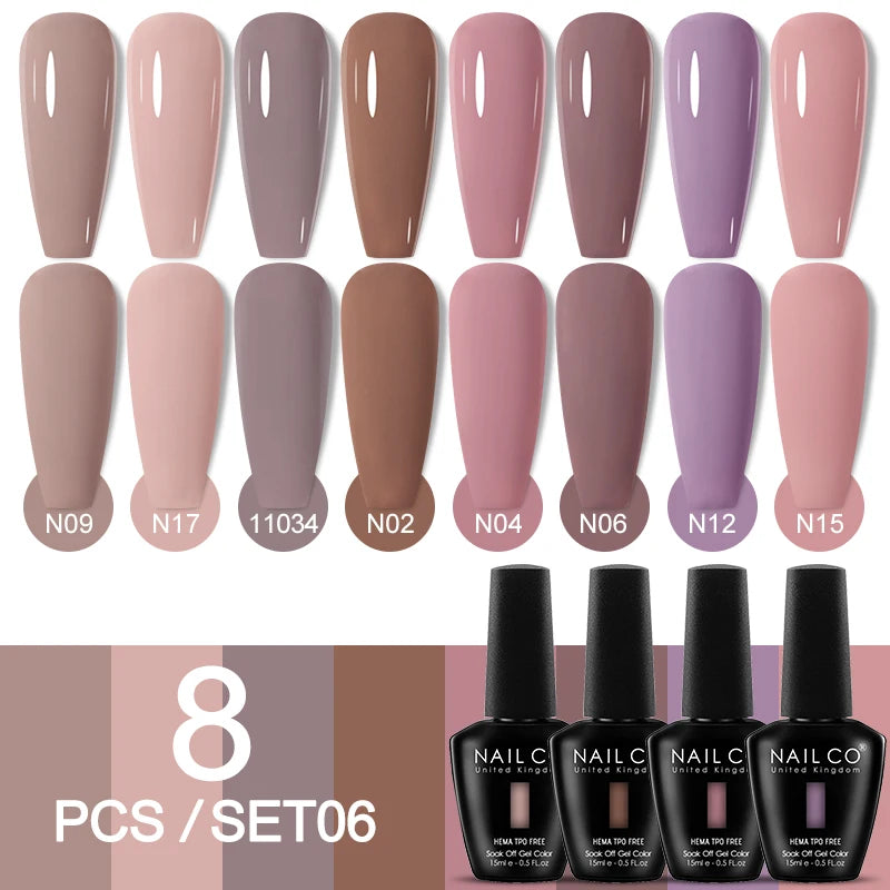 NAILCO Sparkly Rose Red Purple Gel Nail Polish Art Vernis Nails Qme NC-ZB-8H-ZH06