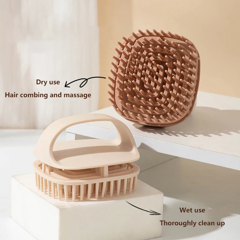 Shampoo Scalp Massage Brush Hair Cleansing Dandruff Control Qme