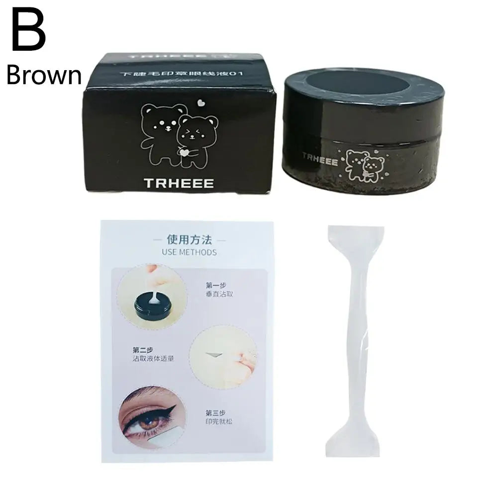 Double Ended Eye Eyeliner Stamps Shadow Cosmetic Easy Liner Stamping Qme Brown