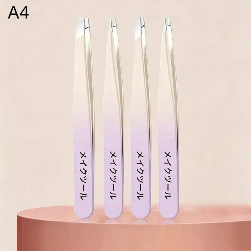Precision Eyebrow Tweezers Stainless Steel Hair Removal Splinter Qme A4