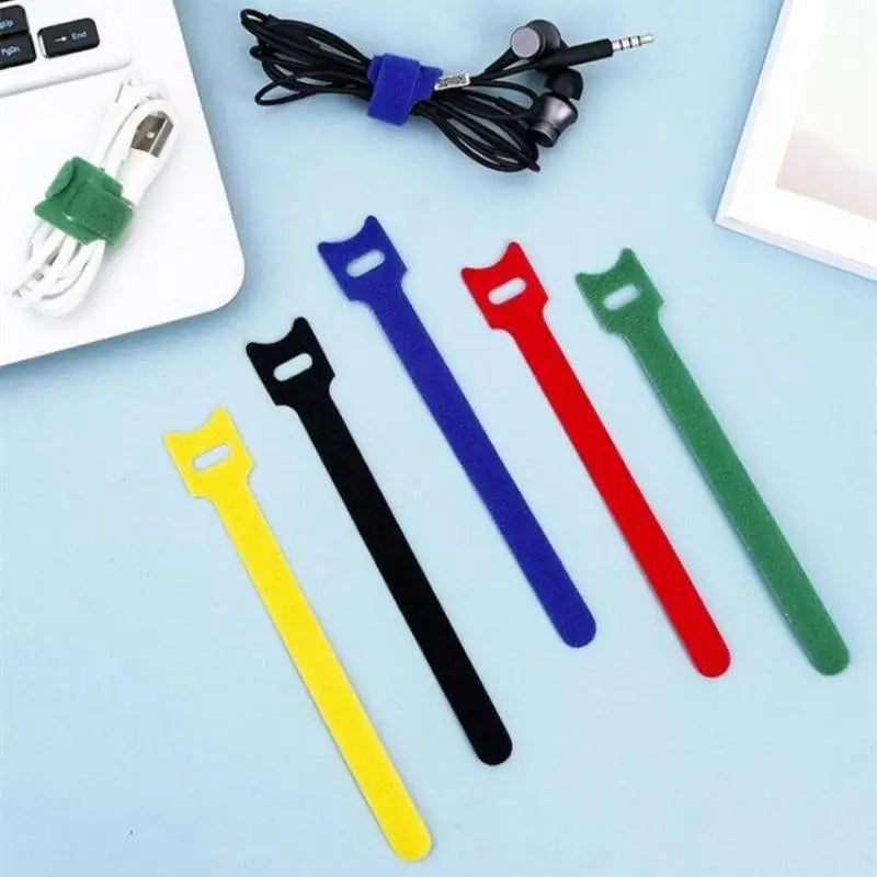 Organized Cable Setup 30 50 Reusable Hook Loop Straps Qme