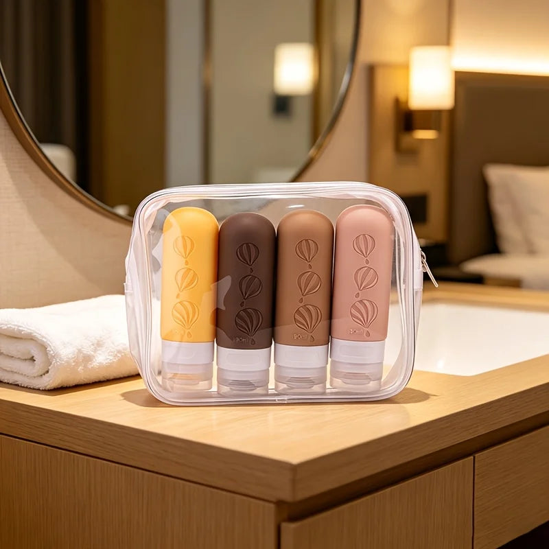 Leak Proof Squeezable Travel Bottles Refillable Containers Shampoo Qme