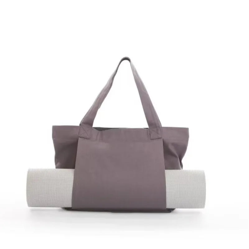 Crossbody Yoga Mat Backpack Padded Straps Compact Spacious Travelers Qme Light Grey