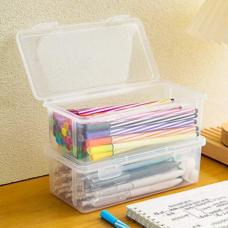 Office Supplies Storage Organizer Box Large Capacity Plastic Pencil Qme