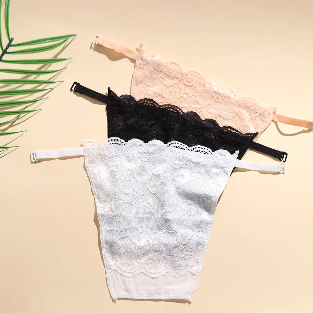 Flower Strapless Insert Wrapped Chest Double Layer Mesh Lace Qme