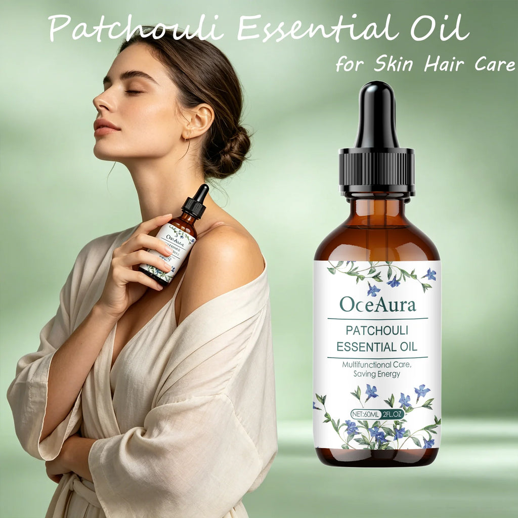 OceAura Patchouli Essential Oil for Skin Hair Care Deep Moisturizing Dryness Relieving Elasticity Boosting Gentle Body Care Oil Qme