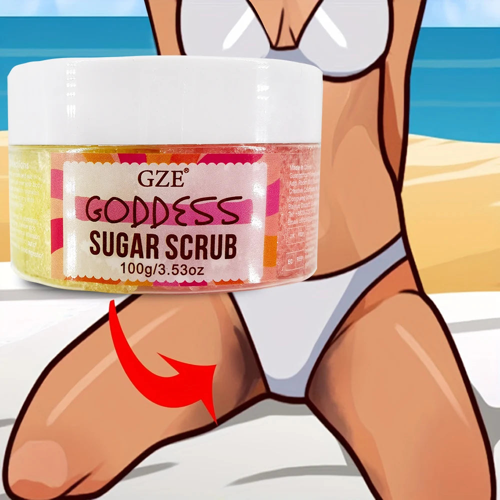 Goddess Body Sugar Scrub - Skin Care Exfoliating Scrub - Moisturizing Body Polish Scrub for Skin, Cellulite, Dead Skin Qme