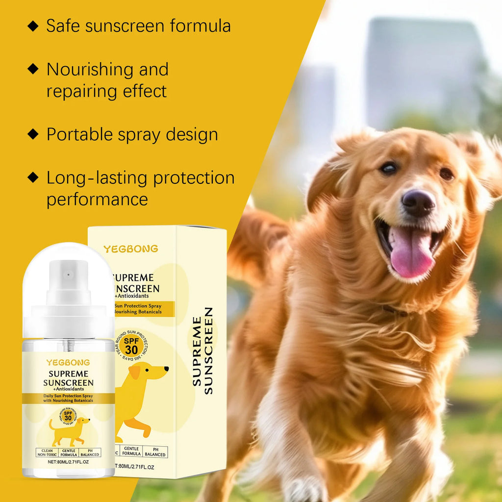 Dog Sunscreen Spray Enhance Skin Resistance Prevent UV Damage Waterproof Non-irritating Gentle Formula Sunscreen Care Pet Spray Qme