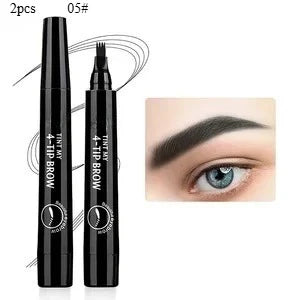 Four-pronged eyebrow pencil, four-end, long-lasting, non-smudged, water-resistant, anti-smudged eyebrow pencil Qme 05-2pcs