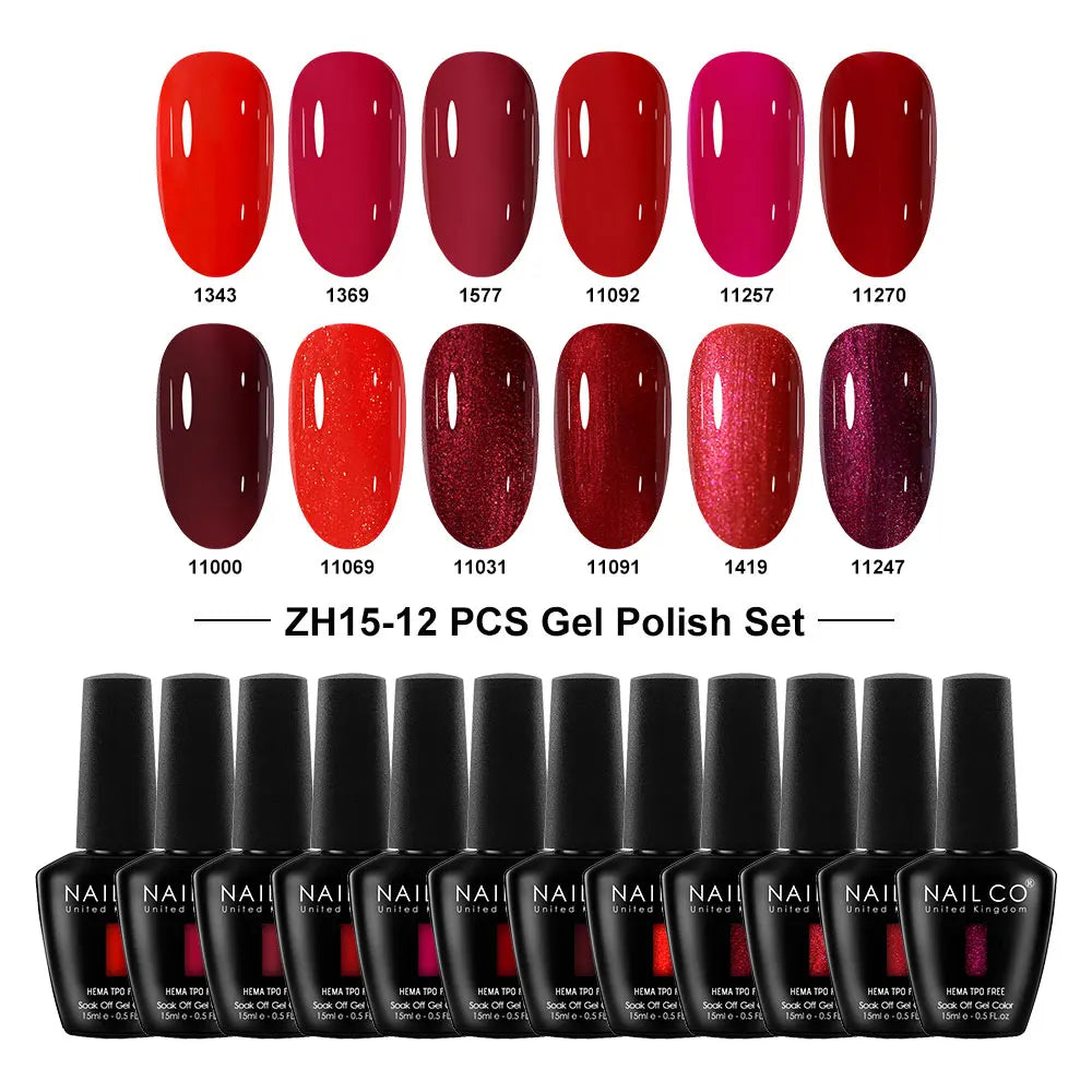 NAILCO Summer Macaroon Gel Nail Polish Semi Permanent UV Soak Off Art Qme NC-12H-ZH15