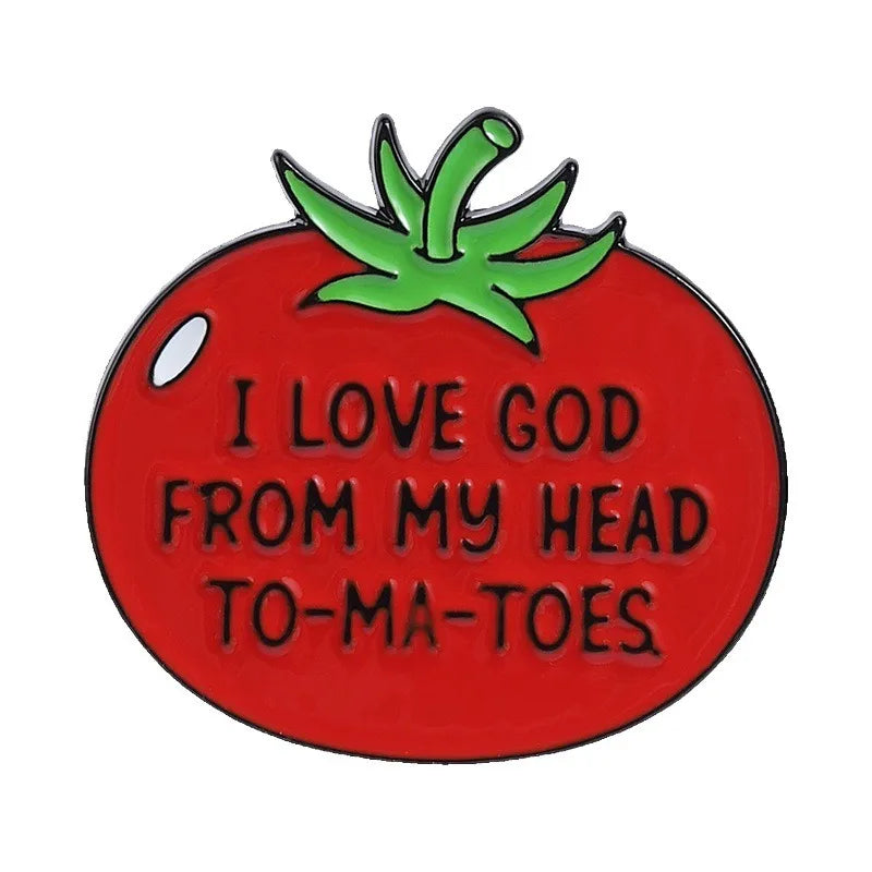 Cute Vegetable Tomato Carrot Metal Enamel Pins Cartoon Plant Lapel Pin Badge Decor for Clothes Hat Fashion Jewelry Party Gift Qme style1