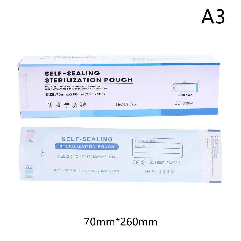 Self-sealing Sterilizer Pouches Bags 4 Disposable Nail Art Qme A3