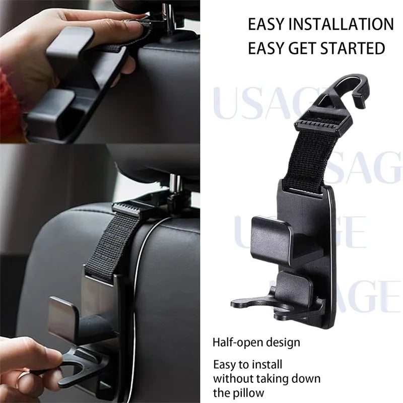 Car Back Seat Hooks Necessities Purse Holder Adjustable Qme