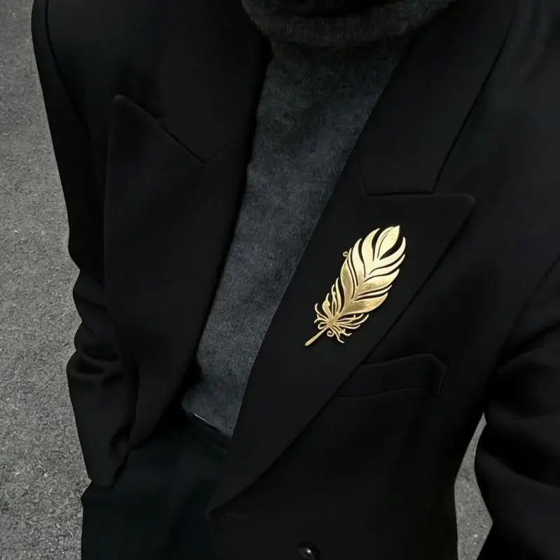 Vintage Gold Tone Brooch - Oversized High Heel Flower Lapel Pin for Women Suit Coat Jewelry Qme A7