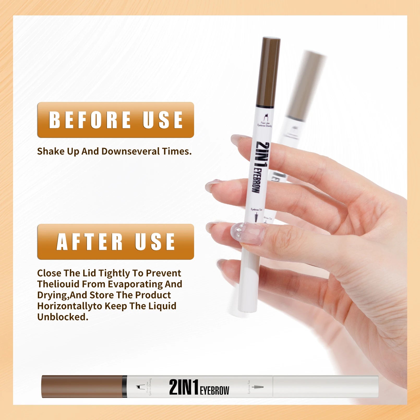 4D Microblading Eyebrow Pen 4 Forks Tip Eyebrow Tattoo Pencil Long Lasting Fine Sketch Liquid Eye Brow Make Up Qme