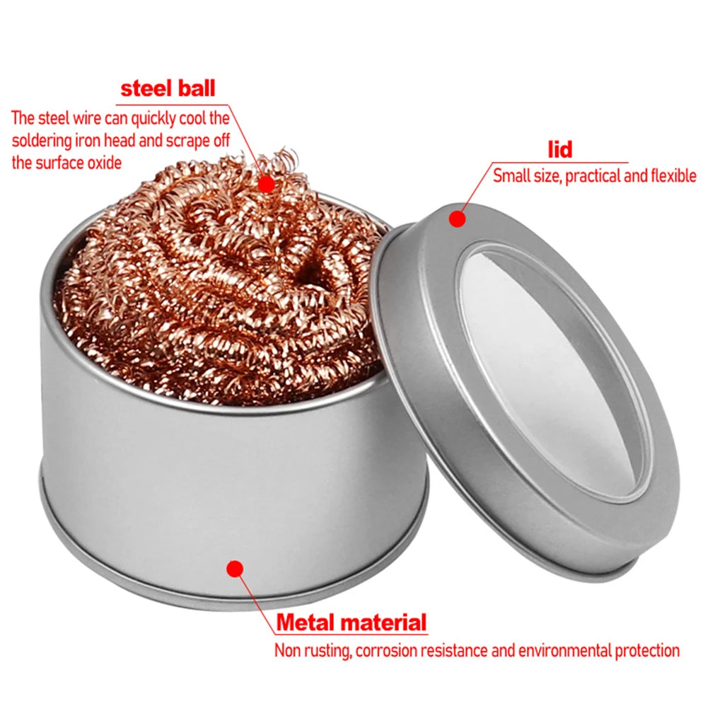 1 Pc Flexible Desoldering Cleaning Ball Soldering Iron Mesh Filter Copper Wire Cleaner Ball Stainless Steel Cleaning Nozzle Qme