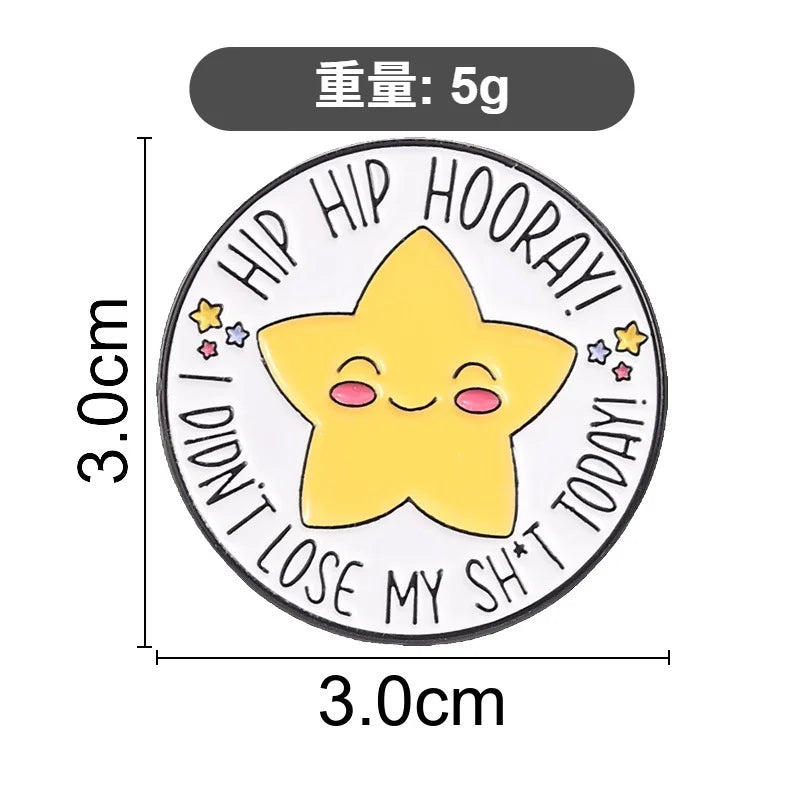 Cute Golden Star Metal Enamel Brooch Shiny Pentagram Lapel Pin Minimalist Fashion Accessories for Backpack Clothes Hat Bag Decor Qme