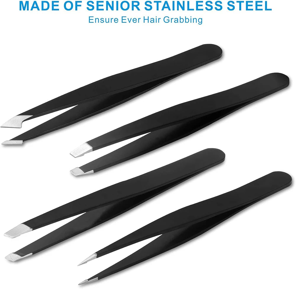 Tweezers Professional Makeup Tools Stainless Steel Eyebrows Facial Qme